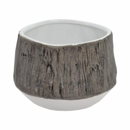 OBAL VZOR DREVO KERAMIKA 19*19*13 HNEDOBIELY