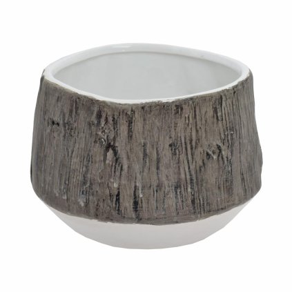 OBAL VZOR DREVO KERAMIKA 13.5*13.5*8.5 HNEDOBIELY