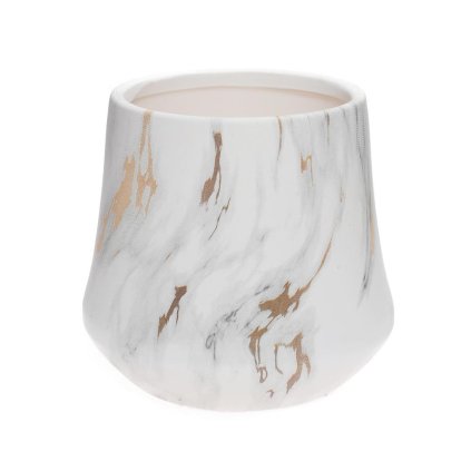 OBAL MRAMOR KERAMIKA 14x13CM BIELOZLATÁ