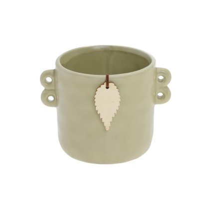 OBAL KERAMIKA S UŠKAMI 14x10,5x10CM ZELENÝ