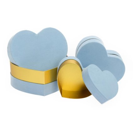 DARČEKOVÁ KRABIČKA SRDCE S/3 18,8x16x8,5-28,5x25x12CM MENTOL