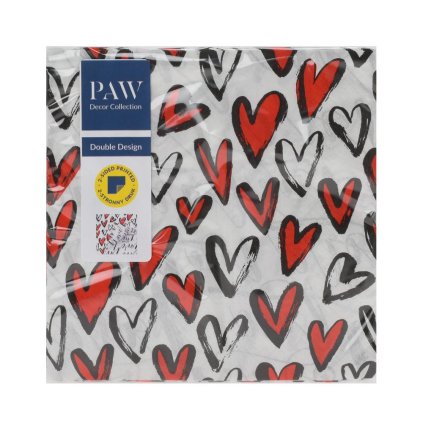 SDLD000800 SERVÍTKY 33x33 cm/20ks/3vrst /obojstr FALL IN LOVE