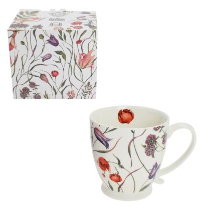 Šálka 510ml na stopke kvety krabička FLOWER MEADOW