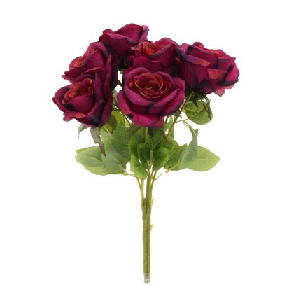 KYTICA RUŽA x7 40CM TEHLOVO-FIALOVÁ