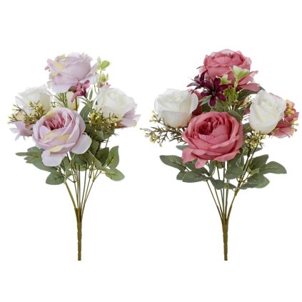 KYTICA RUŽA, DROB. KVETY, ZELEŇ 2F 40cm