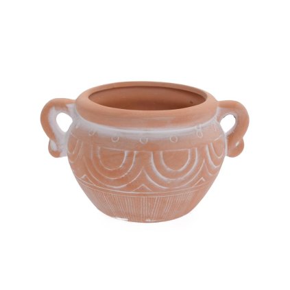 OBAL KERAMIKA 15x12x9CM NATUR BIELY VZOR