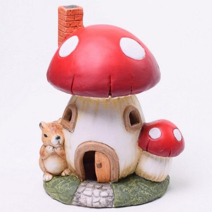 DOMČEK HRÍBIK LED KERAM.15.6*12*19.5CM