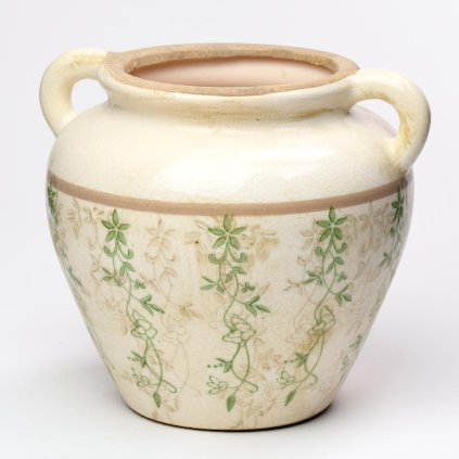 OBAL S UŠAMI KERAMIKA VZOR ZELENÁ 21x18,5x18CM SUPER CENA!