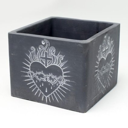 OBAL ŠTVOREC CEMENT TMAVO ŠEDÝ 14x14x11.5cm