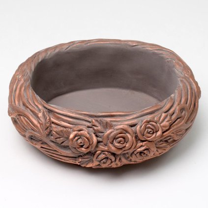 OBAL KRUH CEMENT ŠEDÝ S MEDENOU 22x18.5x8cm