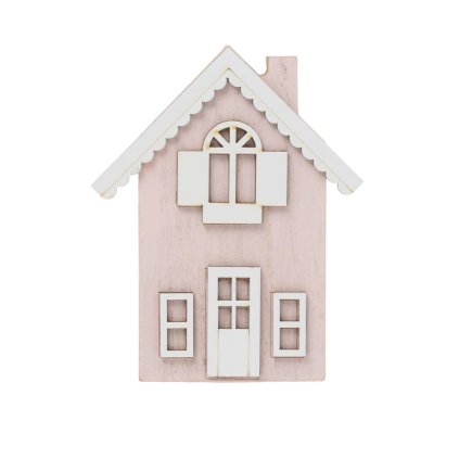 DOM DREVO 12x9,5x2CM RUŽOVÁ