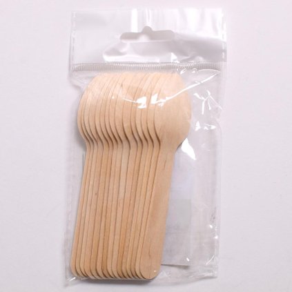 Lyžica drevená 11cm jednorázová sada 15ks/sd