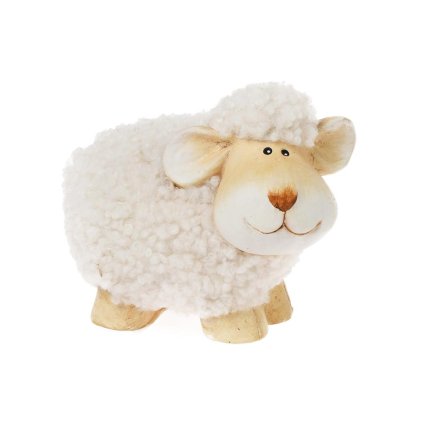 OVEČKA KERAMIKA 15,5x9x12CM BIELA