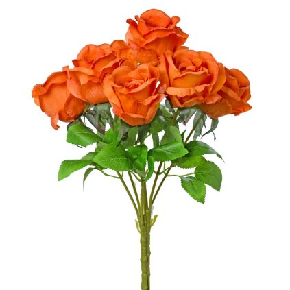 KYTICA RUŽA x7 ORANŽ. 40cm