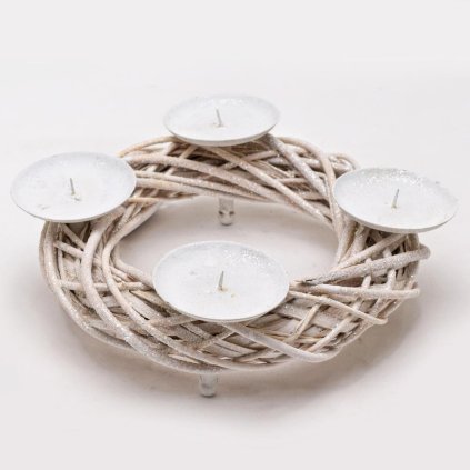 VENIEC 25X9CM ADVENT GLIT.BIELY