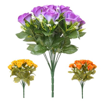 KYTICA RUŽA, GYPSA, ZELEŇ x12 MIX/3F 32CM