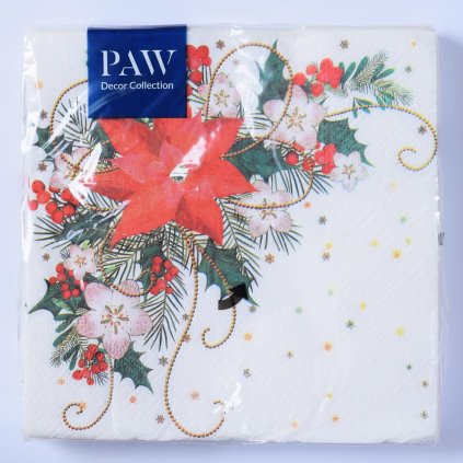 SDL059500 SERVÍTKY 33x33cm/20ks/3vrst. POINSETTIA COMPOSITION