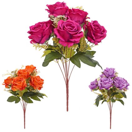 KYTICA RUŽA x9 45CM JESENNÉ MIX/3F