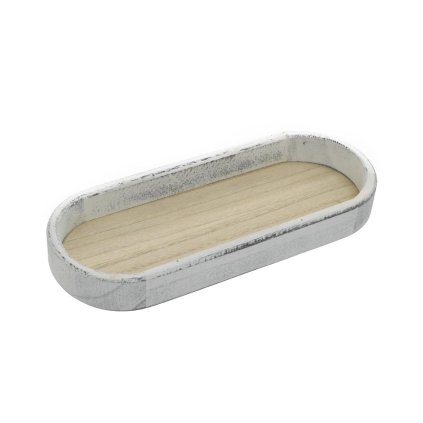 TÁCKA OVÁL BIELO/BÉŽ DREVO 34,2*14*3,8CM