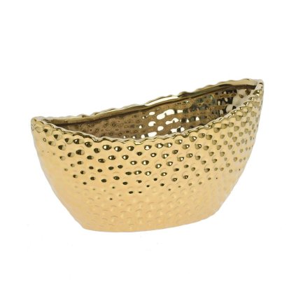 LOĎKA KERAMIKA 25,5x14x13CM ZLATÝ