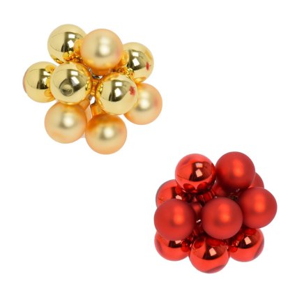 GULIČKY S/10 ozdoby na drôte mix červené/zlaté pr.2cm