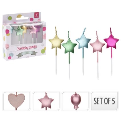 SVIEČKY party 5ks modré SS37400190