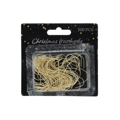 HÁČIKY na stromček zlaté 100ks/ AAE971130