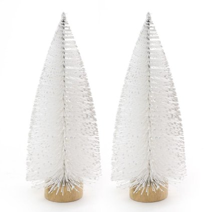 VIAN.STROMČEK BIELA GLIT. NA PNI 25CM S/2