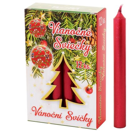 VIANOČNÉ SVIEČKY MET.ČERV.12/115