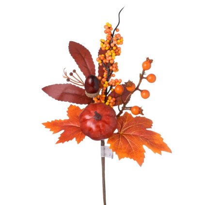 KONÁRIK TEKVICA, ŽALUĎ, BOBUĽKY, LISTY, OR/HNE/ŽL 28CM