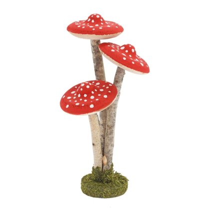 MUCHOTRÁVKY ČERVENÉ, DREVO 25*13CM