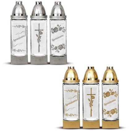 KAH.SKLO KVÁDER TRIO 70GR/SPOMÍNAME, KRÍŽ/ 7xV26cm