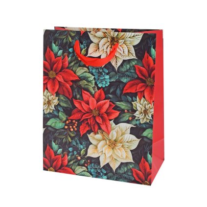 AGB2019903 TAŠKA vian V25x20+10cm Poinsettia on black