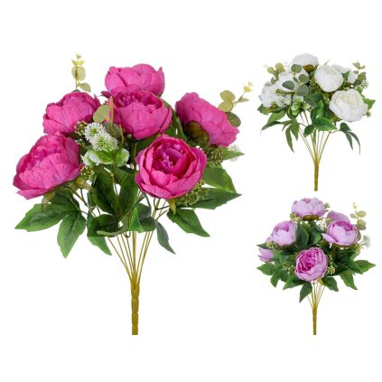 KYTICA PIVONKA, DROB. KVETY, ZELEŇ, 3F 45CM