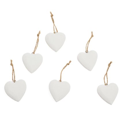 ZÁVES SRDIEČKA BIELE DREVO S/6 10*10*2,5CM