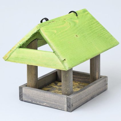 TD401.SZ KRMÍTKO PRE VTÁČIKY SIVÉ+ZEL.STRECHA 28x20x24CM