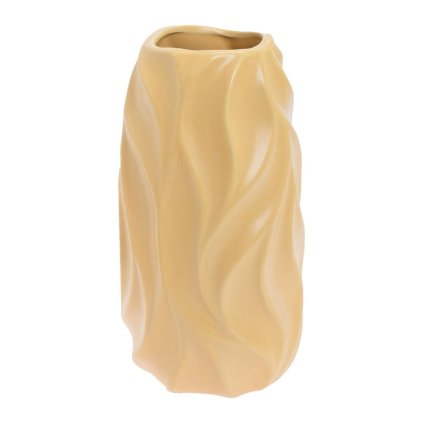 VÁZA VLNKY KERAMIKA 11x12x30CM BIELA