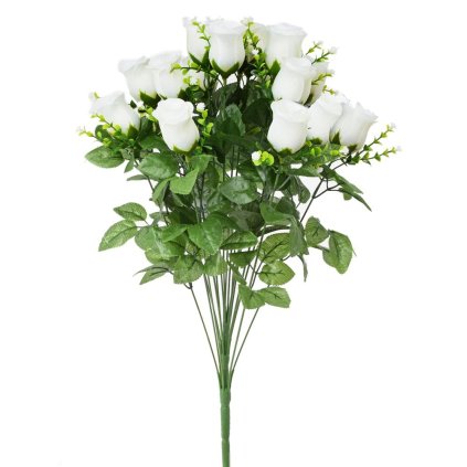 KYTICA RUŽA BIELA, GYPSA, ZELEŇ  55CM