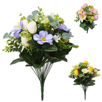 KYTICA ANEMONE KROKUS MIX 3F 43cm ŹLTÁ,MODRÁ,CYKLAM