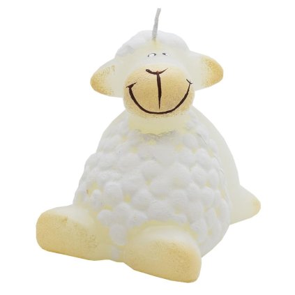 FIGURKA BARANČEK SEDIACI BIELY 7cm