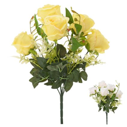 KYTICA RUŽA x9, ZELEŇ MIX/2F 41CM