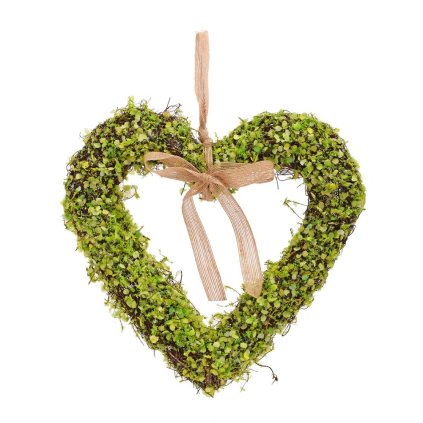 ZÁVES SRDCE ZEL-ŽLT RATAN 31*31*5CM