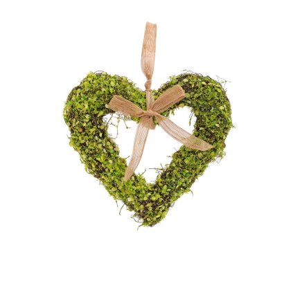 ZÁVES SRDCE ZEL-ŽLT RATAN 26*26*4,5CM