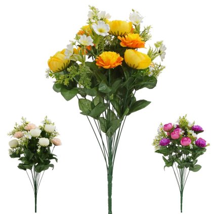 KYTICA CÍNIA RANUN.MARGAR. x18 MIX 3F 60cm YELLOW,PUR,PH/CR