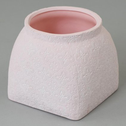 Obal ružový ornament veľký 17x17x14,5 SUPER CENA!