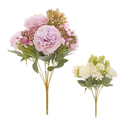 KYTICA PIVONKA,DROB.KVETY, ZELEŇ MIX/2F 38CM