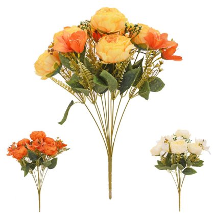 KYTICA PIVONKA, DROB.KVETY,ZELEŇ 50CM MIX/3F