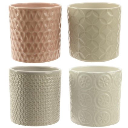 Kvetináč obal kamenina textur ass4 V13x13cm