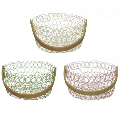 Košík kovov. srúčkou 3ass V10/pr20cm