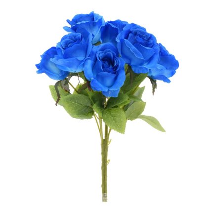 KYTICA RUŽA x7 40CM MODRÁ